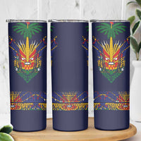 Haiti Flag Traditional Dashiki Skinny Tumbler Black Color LT03 - Polynesian Pride