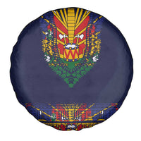 Haiti Flag Traditional Dashiki Spare Tire Cover Black Color LT03 - Polynesian Pride