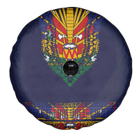 Haiti Flag Traditional Dashiki Spare Tire Cover Black Color LT03 - Polynesian Pride