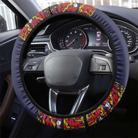 Haiti Flag Traditional Dashiki Steering Wheel Cover Black Color LT03 - Polynesian Pride