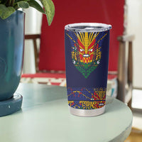 Haiti Flag Traditional Dashiki Tumbler Cup Black Color LT03 - Polynesian Pride