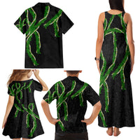 Hawaii Maile Lei Family Matching Tank Maxi Dress and Hawaiian Shirt Aloha Black Color LT03 - Polynesian Pride
