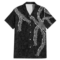 Hawaii Maile Lei Family Matching Mermaid Dress and Hawaiian Shirt Aloha Grayscale Color LT03 Dad's Shirt - Short Sleeve Grayscale - Polynesian Pride