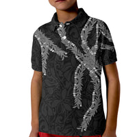 Hawaii Maile Lei Kid Polo Shirt Aloha Grayscale Color