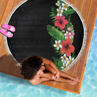 Hawaii Tropical Flowers and Leaves Beach Blanket Tapa Pattern Colorful Mode