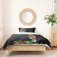 Hawaii Tropical Flowers and Leaves Bedding Set Tapa Pattern Colorful Mode