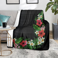 Hawaii Tropical Flowers and Leaves Blanket Tapa Pattern Colorful Mode