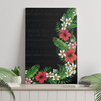 Hawaii Tropical Flowers and Leaves Canvas Wall Art Tapa Pattern Colorful Mode