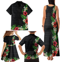 Hawaii Tropical Flowers and Leaves Family Matching Tank Maxi Dress and Hawaiian Shirt Tapa Pattern Colorful Mode LT03 - Polynesian Pride