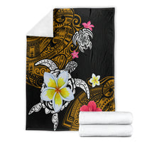 Hawaii Turtle and Tropical Flower Blanket Polynesian Pattern