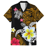 Hawaii Turtle and Tropical Flower Family Matching Tank Maxi Dress and Hawaiian Shirt Polynesian Pattern