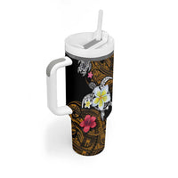 Hawaii Turtle and Tropical Flower Tumbler With Handle Polynesian Pattern LT03 - Polynesian Pride