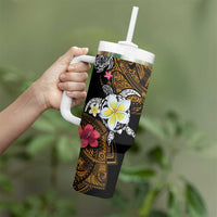 Hawaii Turtle and Tropical Flower Tumbler With Handle Polynesian Pattern LT03 - Polynesian Pride