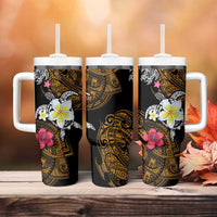 Hawaii Turtle and Tropical Flower Tumbler With Handle Polynesian Pattern LT03 - Polynesian Pride