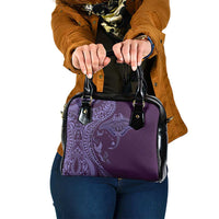 Hawaiian Manta Ray and Polynesian Tribal Tattoo Shoulder Handbag Purple Color LT03 One Size Purple - Polynesian Pride