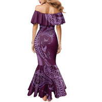 Hawaiian Manta Ray and Polynesian Tribal Tattoo Family Matching Mermaid Dress and Hawaiian Shirt Pink Color LT03 - Polynesian Pride