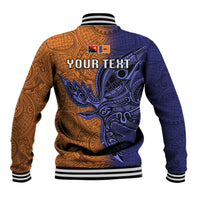 Custom Papua New Guinea New Ireland Province Baseball Jacket PNG Birds Of Paradise Polynesian Arty Style LT03 - Polynesian Pride