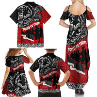 Aotearoa Toitu Te Tiriti Family Matching Summer Maxi Dress and Hawaiian Shirt Honoring Te Tiriti o Waitangi Maori Haka LT03 - Polynesian Pride