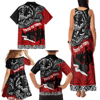Aotearoa Toitu Te Tiriti Family Matching Tank Maxi Dress and Hawaiian Shirt Honoring Te Tiriti o Waitangi Maori Haka LT03 - Polynesian Pride