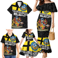 New Zealand Wellington Family Matching Mermaid Dress and Hawaiian Shirt The Capital's Emblems Flag and Koru Art LT03 - Polynesian Pride