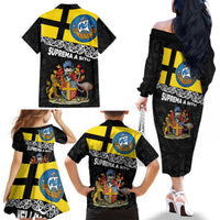 New Zealand Wellington Family Matching Off The Shoulder Long Sleeve Dress and Hawaiian Shirt The Capital's Emblems Flag and Koru Art LT03 - Polynesian Pride