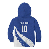 Custom New Zealand Cricket Kid Hoodie Kiwi Birds Haka Dance Blue Fern Sporty Style LT03 - Polynesian Pride