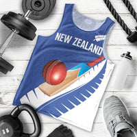 Custom New Zealand Cricket Men Tank Top Kiwi Birds Haka Dance Blue Fern Sporty Style LT03 - Polynesian Pride