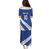 Custom New Zealand Cricket Puletasi Kiwi Birds Haka Dance Blue Fern Sporty Style LT03 - Polynesian Pride