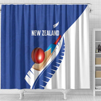 New Zealand Cricket Shower Curtain Kiwi Birds Haka Dance Blue Fern Sporty Style LT03 - Polynesian Pride