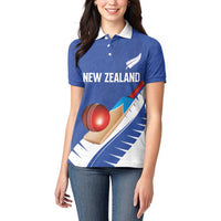 Custom New Zealand Cricket Women Polo Shirt Kiwi Birds Haka Dance Blue Fern Sporty Style LT03 - Polynesian Pride