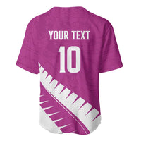 Custom New Zealand Cricket Baseball Jersey Kiwi Birds Haka Dance Pink Fern Sporty Style LT03 - Polynesian Pride