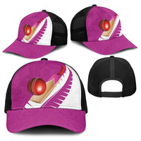New Zealand Cricket Baseball Net Cap Kiwi Birds Haka Dance Pink Fern Sporty Style