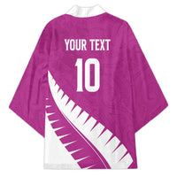 Custom New Zealand Cricket Kimono Kiwi Birds Haka Dance Pink Fern Sporty Style