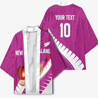 Custom New Zealand Cricket Kimono Kiwi Birds Haka Dance Pink Fern Sporty Style