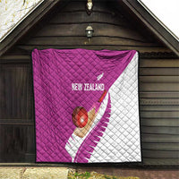 New Zealand Cricket Quilt Kiwi Birds Haka Dance Pink Fern Sporty Style LT03 - Polynesian Pride