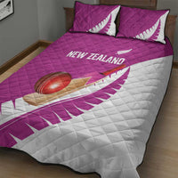 New Zealand Cricket Quilt Bed Set Kiwi Birds Haka Dance Pink Fern Sporty Style LT03 - Polynesian Pride