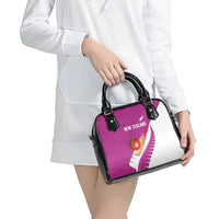 New Zealand Cricket Shoulder Handbag Kiwi Birds Haka Dance Pink Fern Sporty Style LT03 - Polynesian Pride