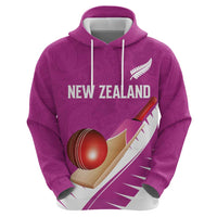 Custom New Zealand Cricket Zip Hoodie Kiwi Birds Haka Dance Pink Fern Sporty Style LT03 - Polynesian Pride