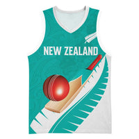 Custom New Zealand Cricket Basketball Jersey Kiwi Birds Haka Dance Turquoise Fern Sporty Style LT03 Unisex Turquoise - Polynesian Pride