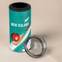Custom New Zealand Cricket 4 in 1 Can Cooler Tumbler Kiwi Birds Haka Dance Turquoise Fern Sporty Style LT03 - Polynesian Pride