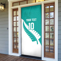 Custom New Zealand Cricket Door Cover Kiwi Birds Haka Dance Turquoise Fern Sporty Style LT03 - Polynesian Pride
