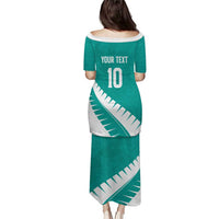 Custom New Zealand Cricket Family Matching Puletasi and Hawaiian Shirt Kiwi Birds Haka Dance Turquoise Fern Sporty Style LT03 - Polynesian Pride