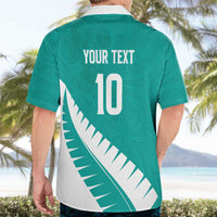 Custom New Zealand Cricket Hawaiian Shirt Kiwi Birds Haka Dance Turquoise Fern Sporty Style LT03 - Polynesian Pride