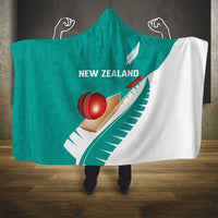 New Zealand Cricket Hooded Blanket Kiwi Birds Haka Dance Turquoise Fern Sporty Style LT03 - Polynesian Pride