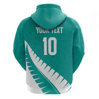 Custom New Zealand Cricket Hoodie Kiwi Birds Haka Dance Turquoise Fern Sporty Style LT03 - Polynesian Pride