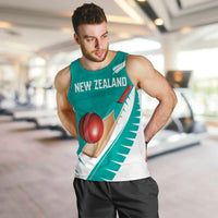 Custom New Zealand Cricket Men Tank Top Kiwi Birds Haka Dance Turquoise Fern Sporty Style LT03 Turquoise - Polynesian Pride