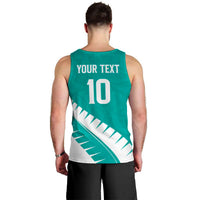 Custom New Zealand Cricket Men Tank Top Kiwi Birds Haka Dance Turquoise Fern Sporty Style LT03 - Polynesian Pride