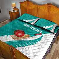 New Zealand Cricket Quilt Bed Set Kiwi Birds Haka Dance Turquoise Fern Sporty Style LT03 - Polynesian Pride