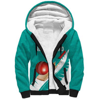 Custom New Zealand Cricket Sherpa Hoodie Kiwi Birds Haka Dance Turquoise Fern Sporty Style LT03 Unisex Turquoise - Polynesian Pride