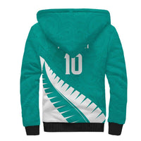Custom New Zealand Cricket Sherpa Hoodie Kiwi Birds Haka Dance Turquoise Fern Sporty Style LT03 - Polynesian Pride
